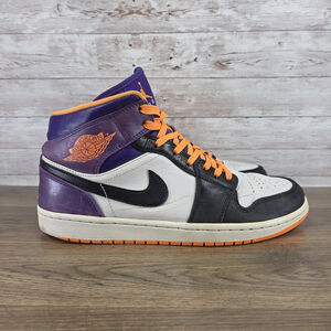 Nike Air Jordan 1 Mid Phoenix Suns Purple Orange Mens Sneakers Size 9.5